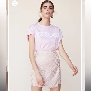 LPA Asymmetrical Mini Skirt-Pink-Size XL